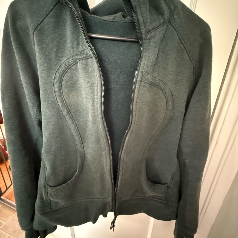 Flawed!! Lululemon athletica scuba Dark Green Hoodie
